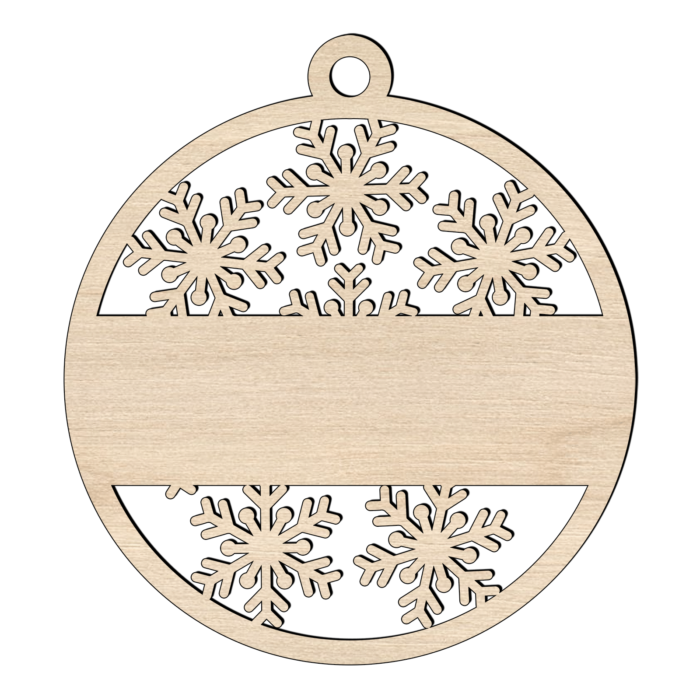 Natuurlijk Houten Kerstbal met Naam voorbeeld