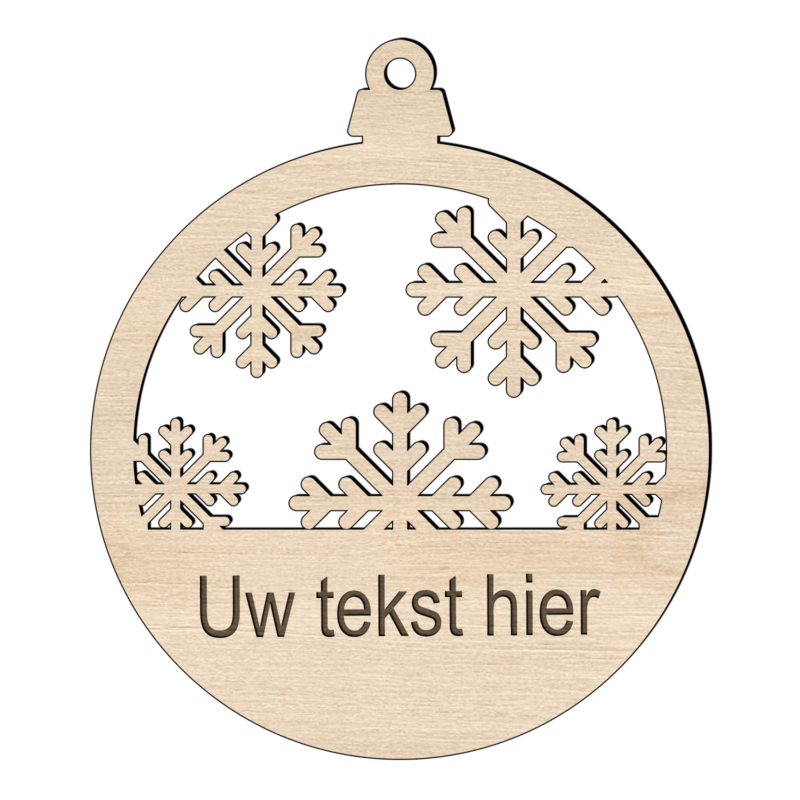 Natuurlijk Houten sneeuw Kerstbal met Naam