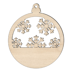 Natuurlijke Houten sneeuw Kerstbal met Naam voorbeeld