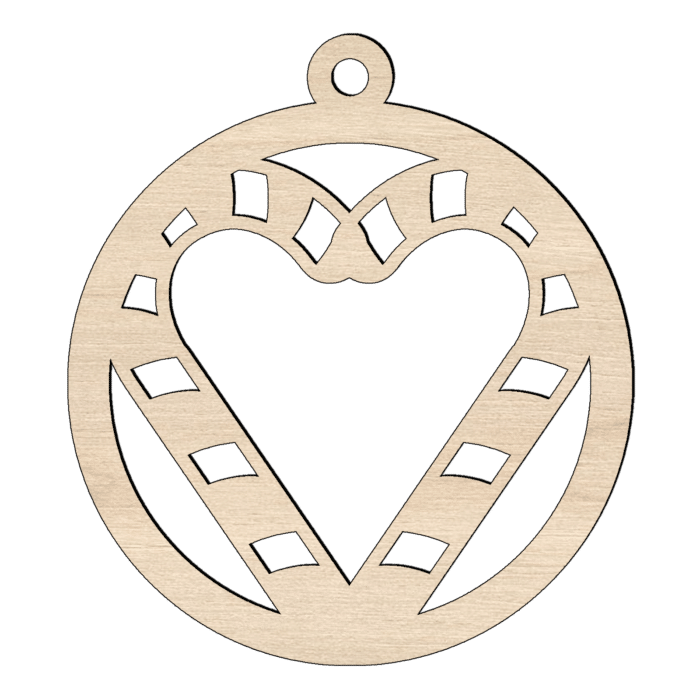 houten kerstbal hart2