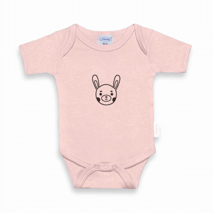 Romper met naam Uni Line Blush konijntje