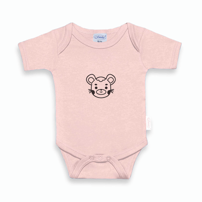 Romper met naam Uni Line Blush muisje