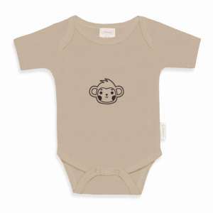 Romper met naam Uni Line cream aapje 1 Romper met naam Uni Line cream aapje
