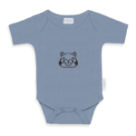 Romper met naam Uni Line grijs blauw panda