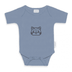 Romper met naam Uni Line grijs blauw vosje