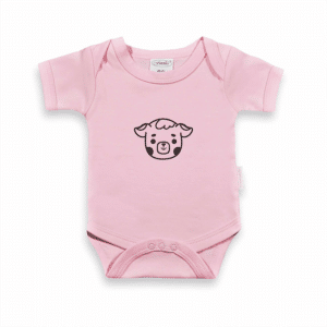 Romper met naam Uni Line roze lammetje