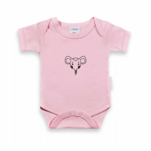 Romper met naam Uni Line roze olifantje