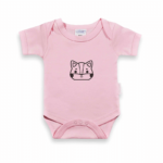 Romper met naam Uni Line roze vosje