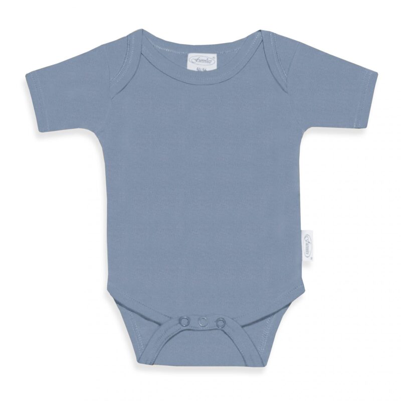 Romper met naam Uni Line grijs blauw